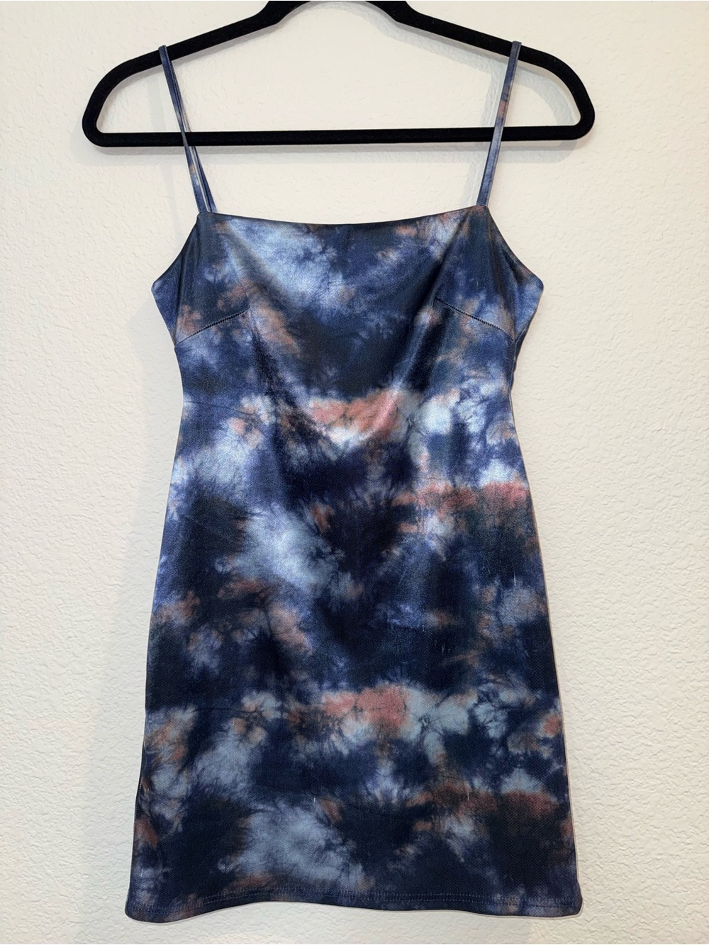 Urban Outfitters Blue Tie Dye Bodycon Mini Dress S
